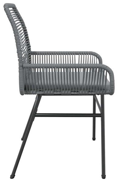 2 db szürke polyrattan kerti szék párnákkal