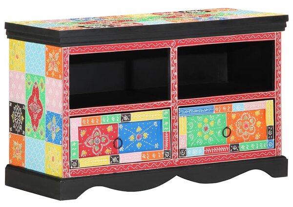 TV szekrény fiókkal Sokszínű 80 x 35 x 50 cm Tömör Mangófát