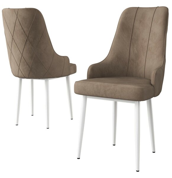 Hanah Home Chair Set (2 Pieces) Cappuccino White Trex - Cappuccino, White