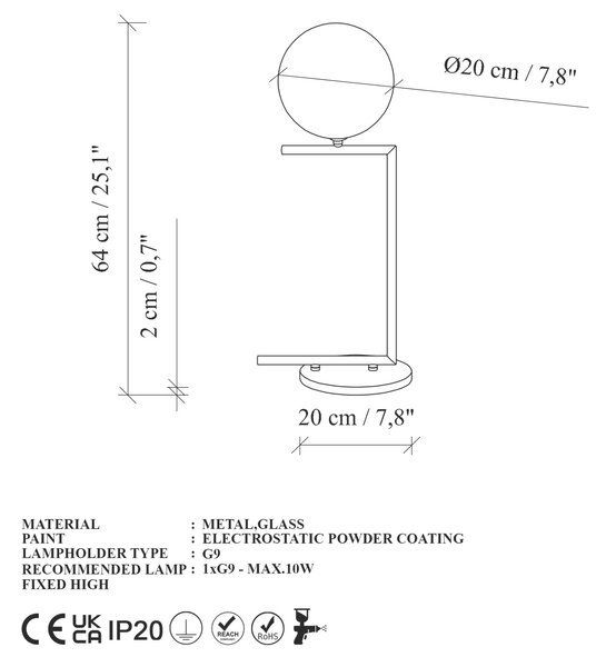 Opviq Asztali lámpa Arany Luminar - 14176