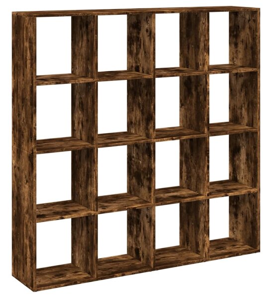 Füstös tölgy színű szerelt fa könyvszekrény 137,5x29x137,5 cm