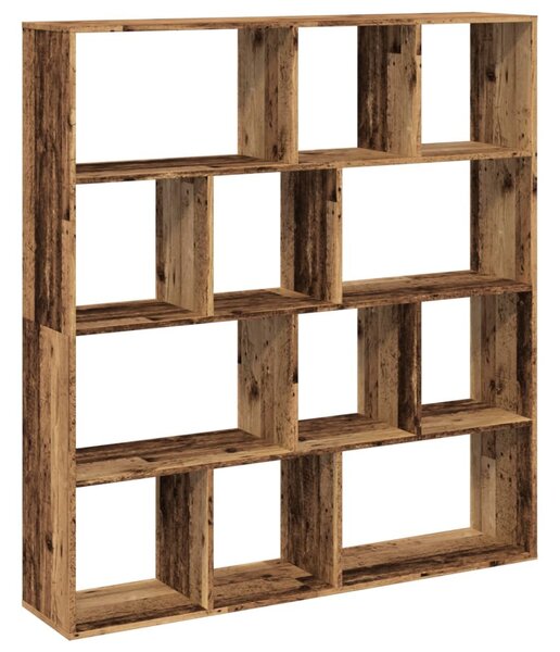 Antik fa színű szerelt fa könyvszekrény 132 x 29 x 141,5 cm
