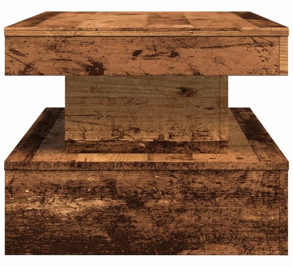 Antik fa színű dohányzóasztal LED-lámpákkal 90x50x40 cm