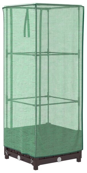 Rattan megjelenésű magaságyás melegháztakaróval 40x40x123 cm