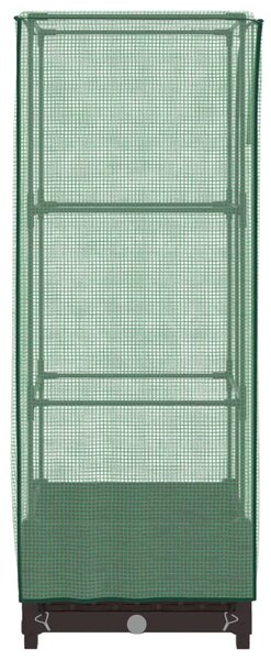 Rattan megjelenésű magaságyás melegháztakaróval 40x40x123 cm