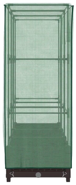 Rattan megjelenésű magaságyás melegháztakaróval 120x40x123 cm