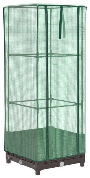 Rattan megjelenésű magaságyás melegháztakaróval 40x40x123 cm