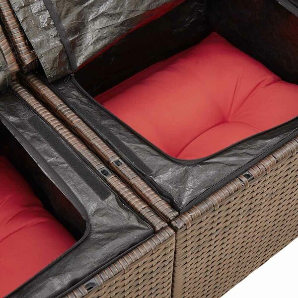 VidaXL 6 részes barna polyrattan akácfa kerti ülőgarnitúra párnával