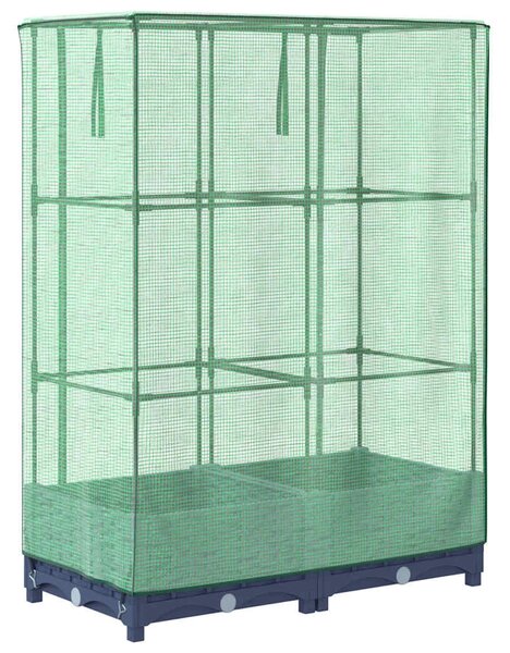 Rattan megjelenésű magaságyás melegháztakaróval 80x40x123 cm
