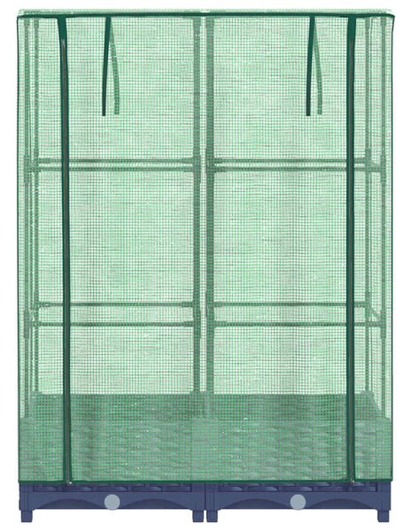 Rattan megjelenésű magaságyás melegháztakaróval 80x40x123 cm