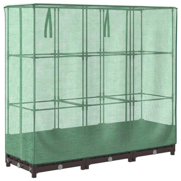 Rattan megjelenésű magaságyás melegháztakaróval 120x40x123 cm