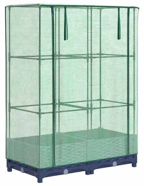 Rattan megjelenésű magaságyás melegháztakaróval 80x40x123 cm