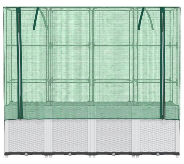 Rattan megjelenésű magaságyás melegháztakaróval 160x40x153 cm