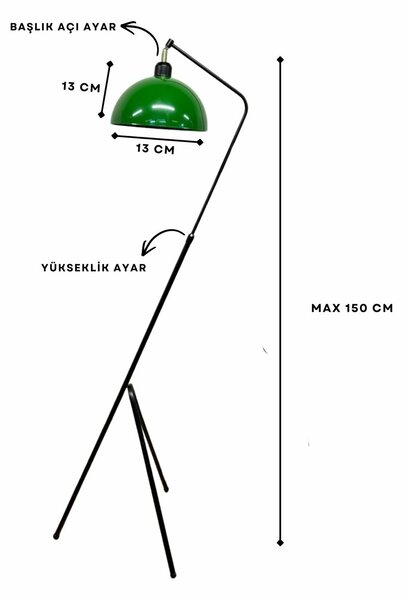 Opviq Állólámpa Zöld Fekete 242445
