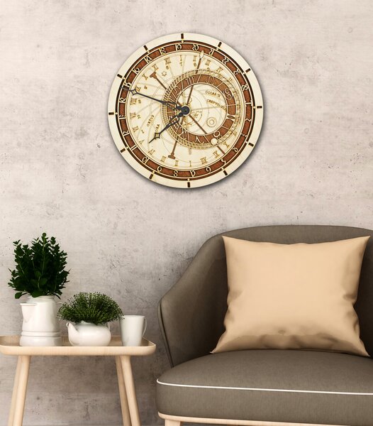 Fából készült csillagászati ?falióra – Prága Orloj