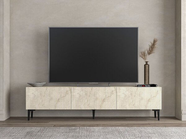 Hanah Home TV Stand Travertine Oscar - Travertine
