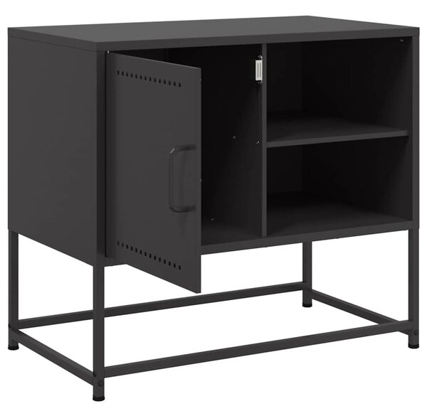 Fekete acél TV-szekrény 68 x 39 x 60,5 cm