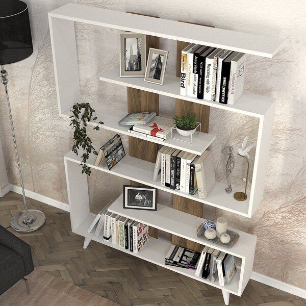 Hanah Home könyvespolc White Walnut Rain - fehér, dió