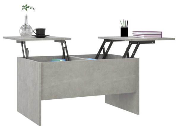 Betonszürke szerelt fa dohányzóasztal 80 x 50 x 42,5 cm