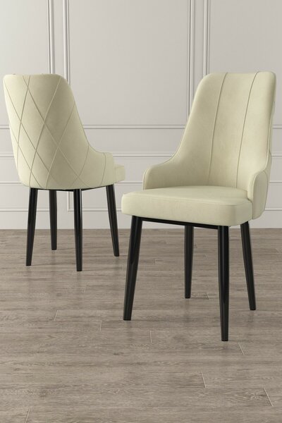 Hanah Home Szék szett (2 db) Cream Black Trex - Krém, Fekete