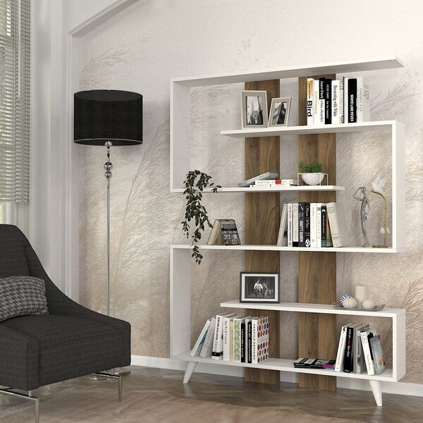 Hanah Home könyvespolc White Walnut Rain - fehér, dió