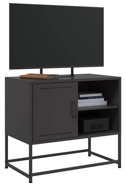 Fekete acél TV-szekrény 68 x 39 x 60,5 cm