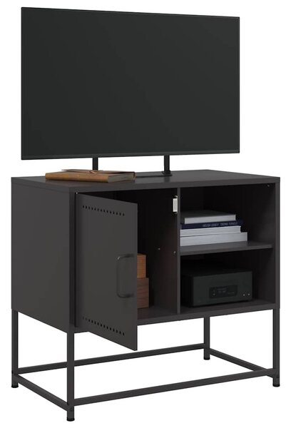 Fekete acél TV-szekrény 68 x 39 x 60,5 cm
