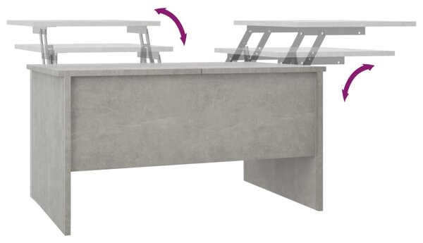 Betonszürke szerelt fa dohányzóasztal 80 x 50 x 42,5 cm