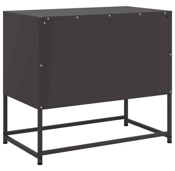 Fekete acél TV-szekrény 68 x 39 x 60,5 cm