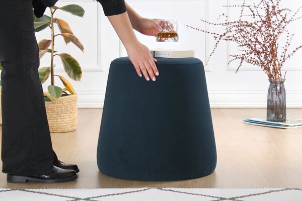 Atelier Del Sofa Puff Sötétkék Broch - Sötétkék