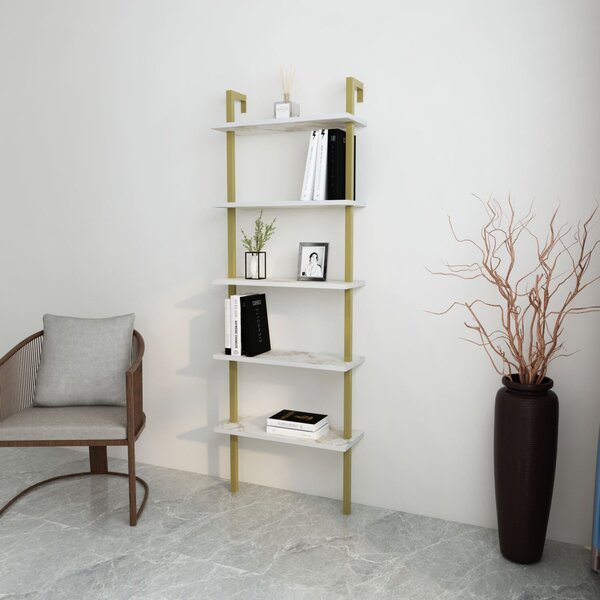 Hanah Home Piante könyvespolc - Fehér, Arany
