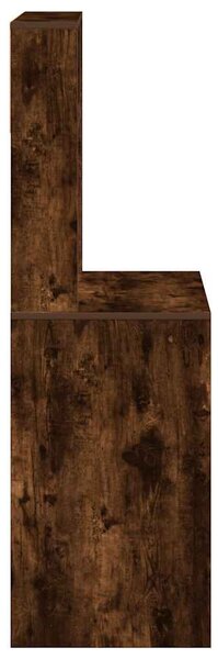 Füstös tölgy szerelt fa íróasztal polcokkal 100x45x140 cm