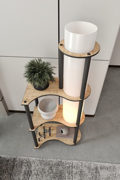 Opviq Floor Lamp Walnut KS-11120