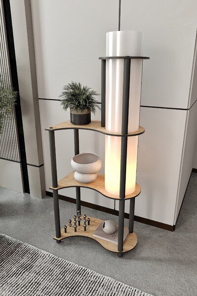 Opviq Floor Lamp Walnut KS-11120