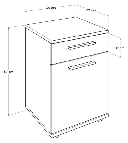 Hanah Home Éjjeliszekrény Fehér Kmd-511-Bb-1