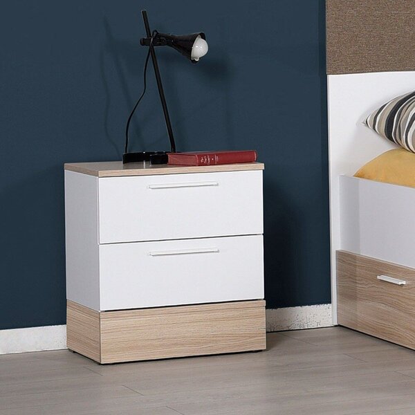 Hanah Home Nightstand Oak White Kmd-820-Mb-1