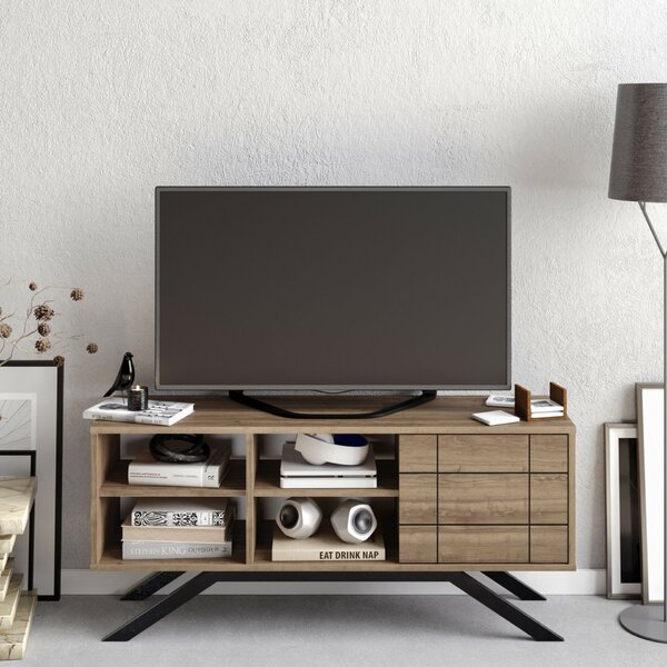 Hanah Home TV Stand Black Walnut North - Black, Walnut