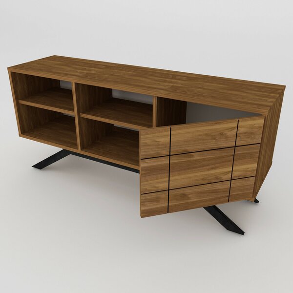 Hanah Home TV Stand Black Walnut North - Black, Walnut