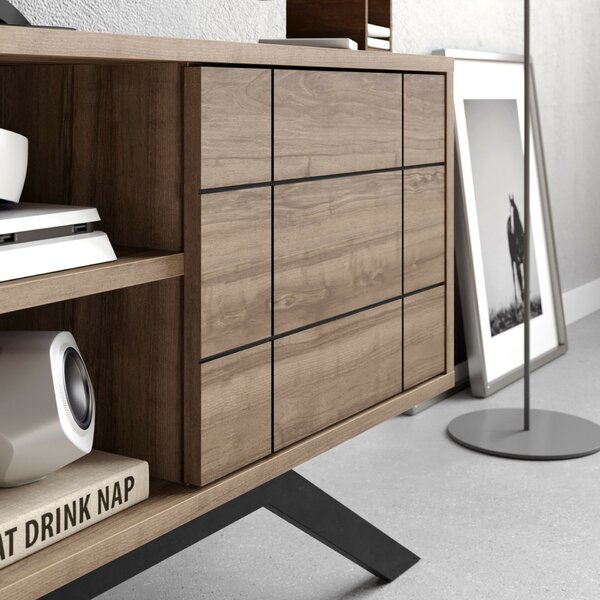 Hanah Home TV Stand Black Walnut North - Black, Walnut