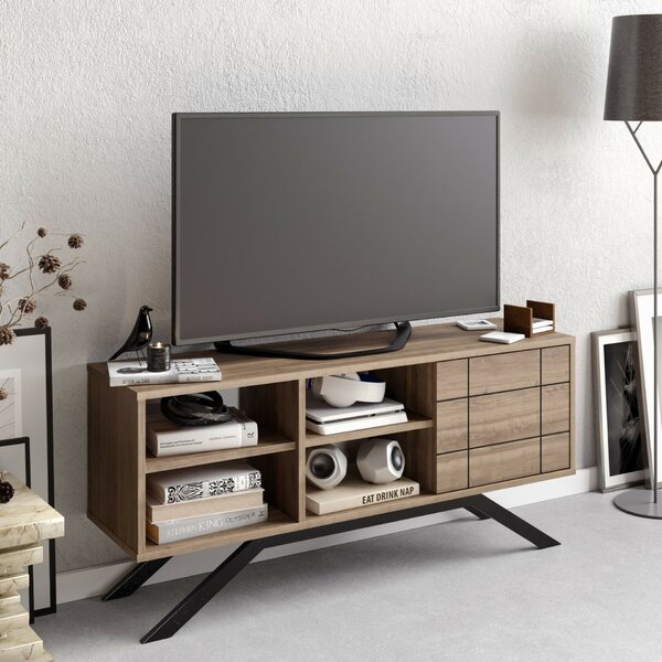 Hanah Home TV Stand Black Walnut North - Black, Walnut