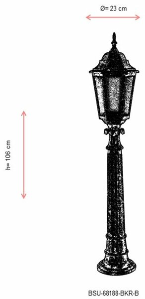Opviq Outdoor Floor Lamp Brown BSU-68188-BKR-B