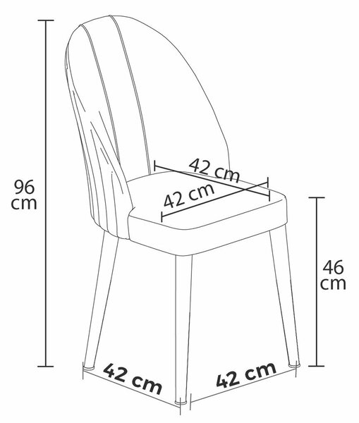 Hanah Home szék szett (2 db) Fekete króm Mara - Fekete, króm