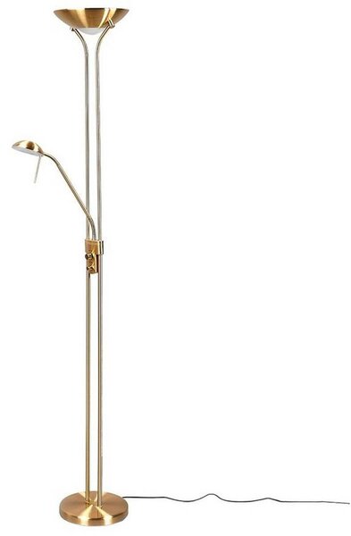 Lindby LED állólámpa Josefin, sárgaréz, olvasólámpa, dimmelhető, dimmelhető, Sárgaréz / arany, Nappali / Étkező, fém, Modern