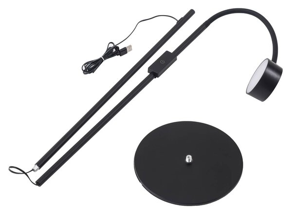 Lindby LED álló világítás Maori, 140 cm, fekete, CCT, dimmelhető, dimmelhető, Fekete, Dolgozószoba / Iroda, fém, Modern