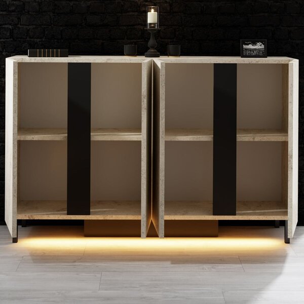 Hanah Home Console Travertine Paris - Travertine