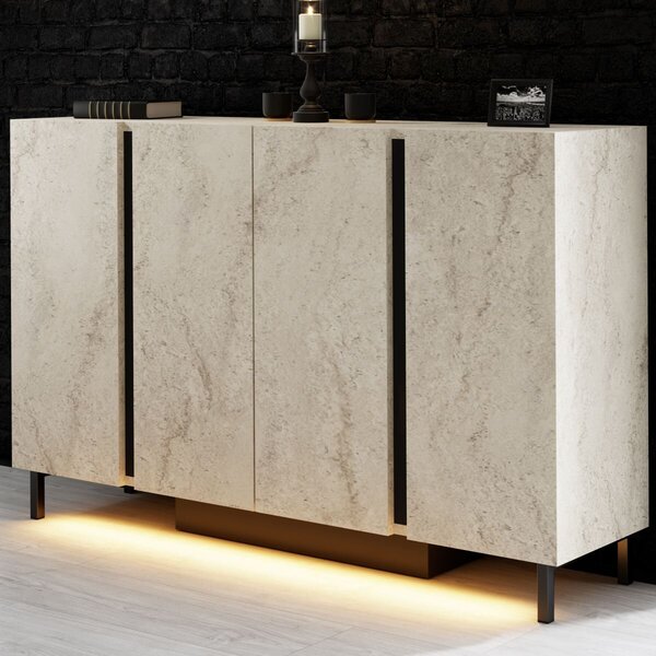 Hanah Home Console Travertine Paris - Travertine
