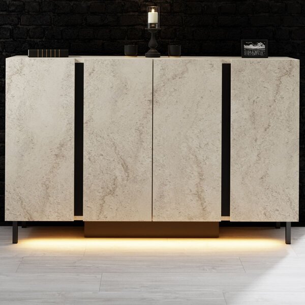Hanah Home Console Travertine Paris - Travertine