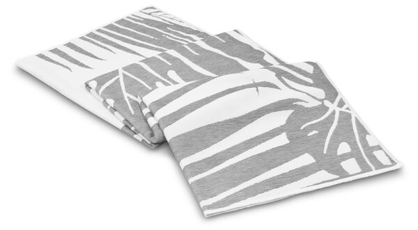 L'essential Maison Fouta (Strandtörölköző) Antracit White Leaf - Antracit