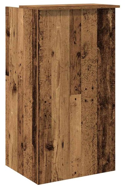 Recepciós pult antik fa 55x50x103,5 cm szerelt fa