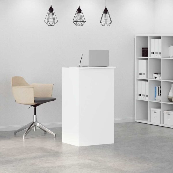 Fehér, rétegelt fa recepciósasztal 55 x 50 x 103,5 cm